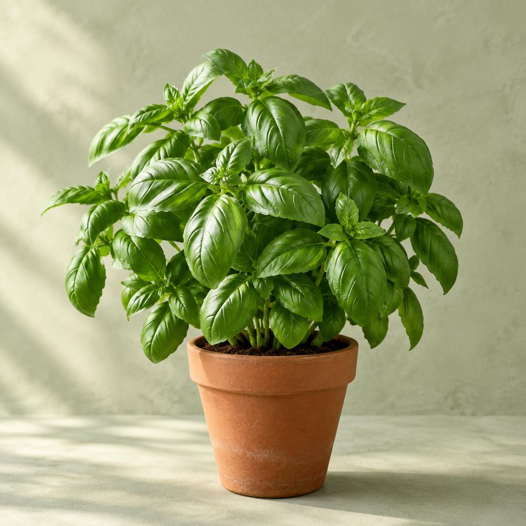 Living Genovese Basil plant